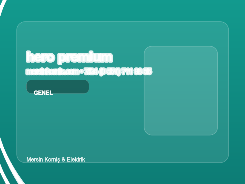 Mersin Pozcu Elektrikçi | (0 551) 711 93 55